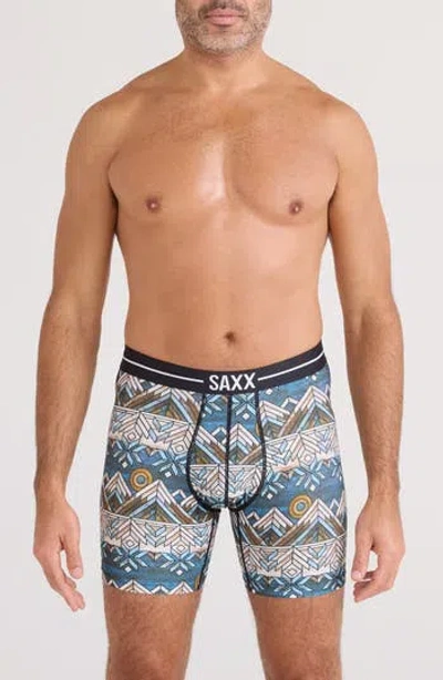 Saxx Volt Breathable Sim Fit Mesh Boxer Briefs In Timberline-multi