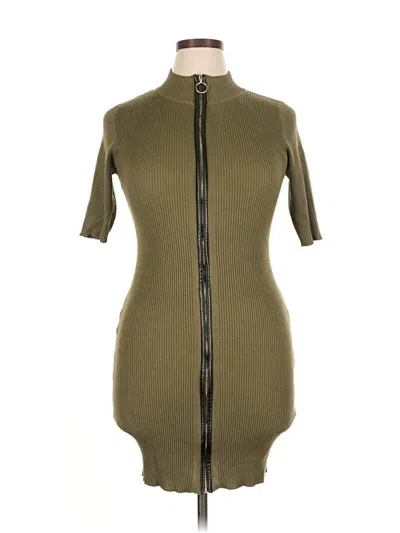 Pre-owned Say What Casual Dress In Green