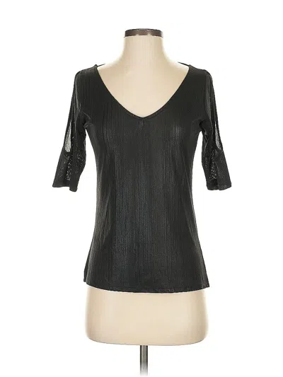 Pre-owned Say What Short Sleeve Top Black V Neck Tops