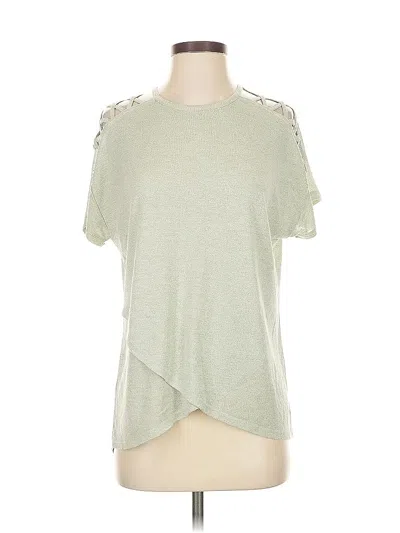 Pre-owned Say What Short Sleeve Top Green Keyhole Neckline Tops