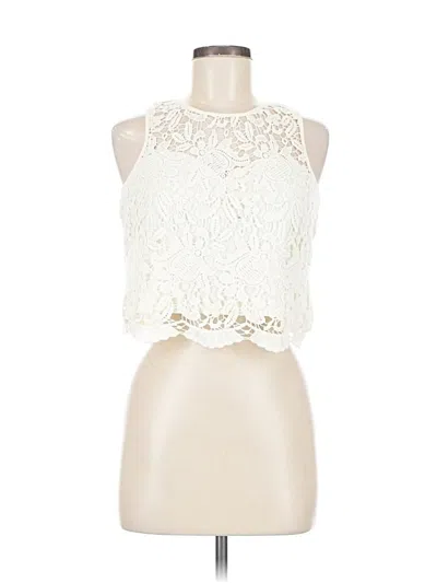 Pre-owned Say What Sleeveless Blouse In White