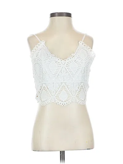 Pre-owned Say What Sleeveless Top White Sweetheart Neckline Tops