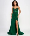 SAY YES JUNIORS' BEADED SWEETHEART SATIN CORSET GOWN, CREATED FOR MACY'S