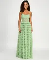 Say Yes Juniors' Ruffled Embellished Corset Gown, Created For Macy's In Sage