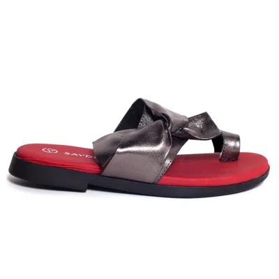 Saydo Women's Lucent Slide In Anthracite In Animal Print
