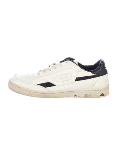 Pre-owned Saye Leather Lasercut Accents Sneakers In White