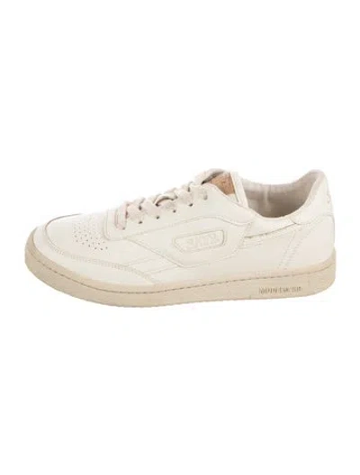 Pre-owned Saye Leather Lasercut Accents Sneakers In White