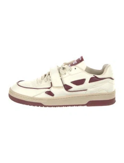 Pre-owned Saye Leather Printed Sneakers In Neutrals