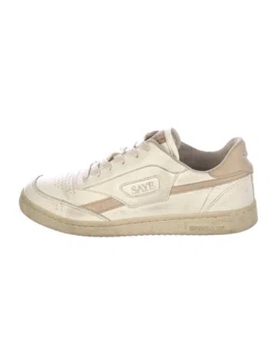 Pre-owned Saye Leather Sneakers In White