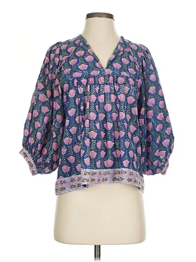 Pre-owned Saylor 3/4 Sleeve Blouse In Blue