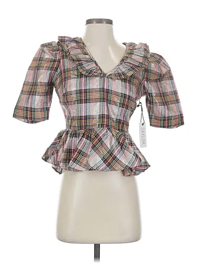 Saylor 3/4 Sleeve Blouse In Brown