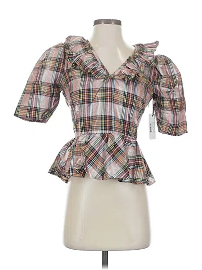 Pre-owned Saylor 3/4 Sleeve Blouse In Brown