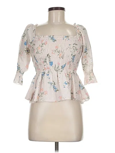 Pre-owned Saylor 3/4 Sleeve Blouse In Ivory