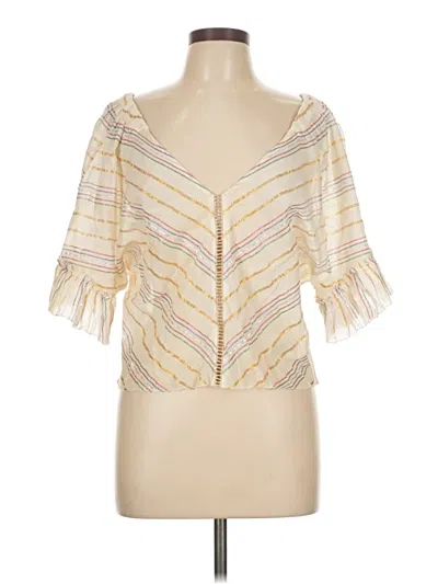 Pre-owned Saylor 3/4 Sleeve Blouse In White