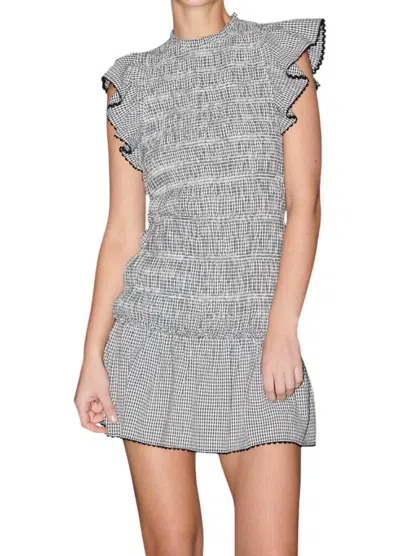 Saylor Aine Smocked Dress In Charcoal