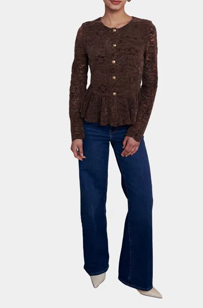 Saylor Alva Lace Blouse In Sepia In Brown