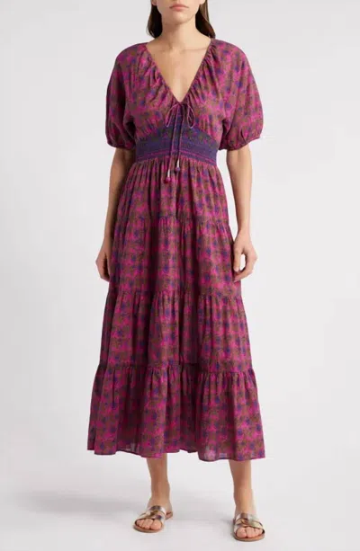 Saylor Amyra Block Print Midi Dress In Twisted Vine In Multi