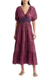 Saylor Amyra Floral Tiered Cotton Maxi Dress In Multi