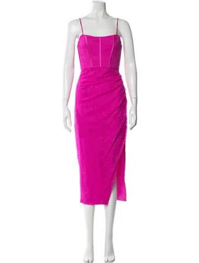 Pre-owned Saylor Animal Print Midi Length Dress In Pink