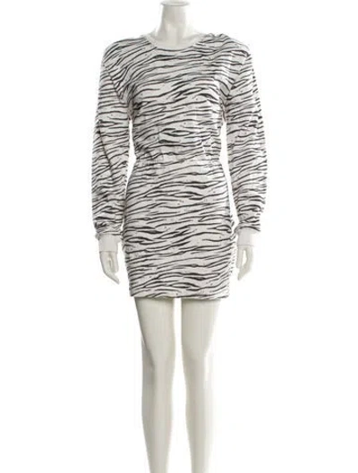 Pre-owned Saylor Animal Print Mini Dress In Neutral