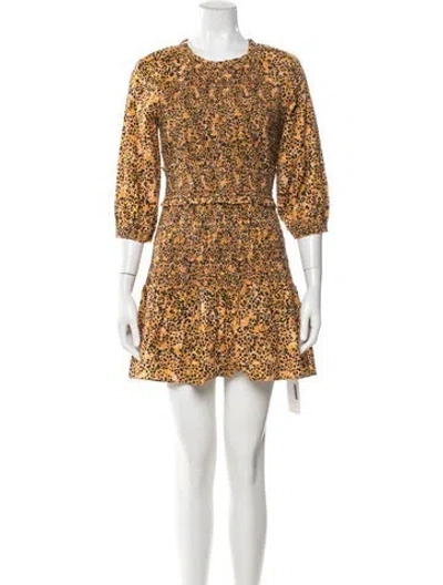Pre-owned Saylor Animal Print Mini Dress In Orange