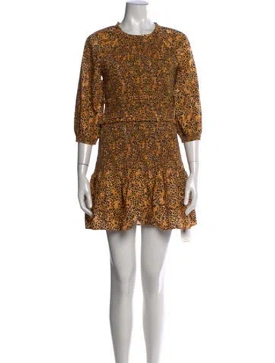 Pre-owned Saylor Animal Print Mini Dress In Orange