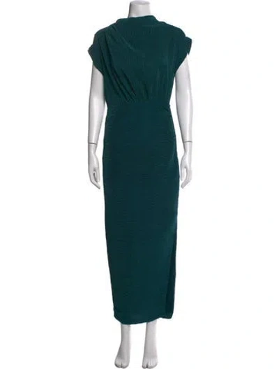 Pre-owned Saylor Asymmetrical Long Dress In Green