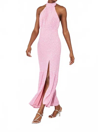 Saylor Audie Halter Midi Dress In Pink