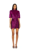 Saylor Axelle Metallic Ruffle Minidress In Metallic Magenta