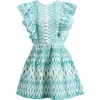 Saylor Azalea Ikat Ruffle Minidress In Blue