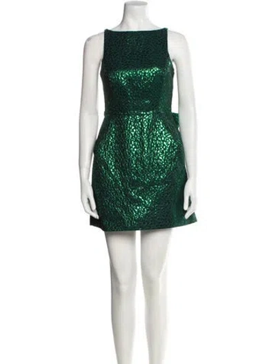 Pre-owned Saylor Bateau Neckline Mini Dress W/ Tags In Green