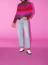 Saylor Candace Sweater In Pink Multi In Pink