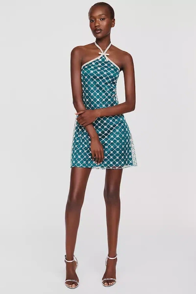 Saylor Cinna Halter Mini Dress In Green