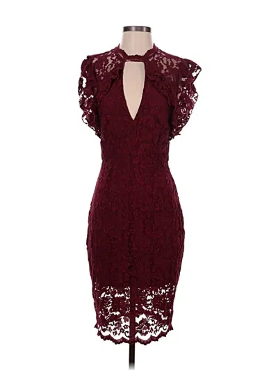 Pre-owned Saylor Cocktail Dress In Burgundy