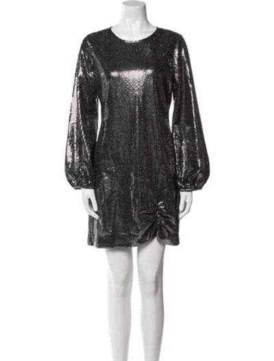 Pre-owned Saylor Crew Neck Mini Dress In Black