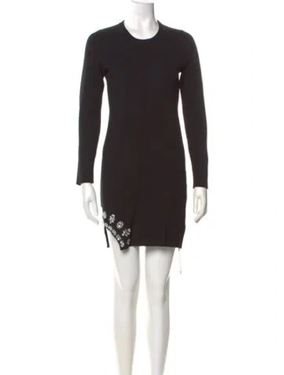 Pre-owned Saylor Crew Neck Mini Dress In Black