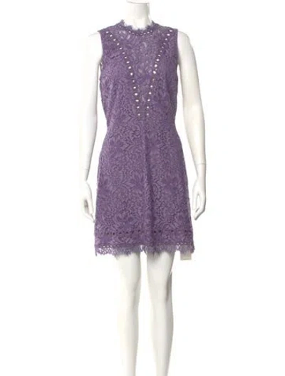 Pre-owned Saylor Crew Neck Mini Dress In Purple