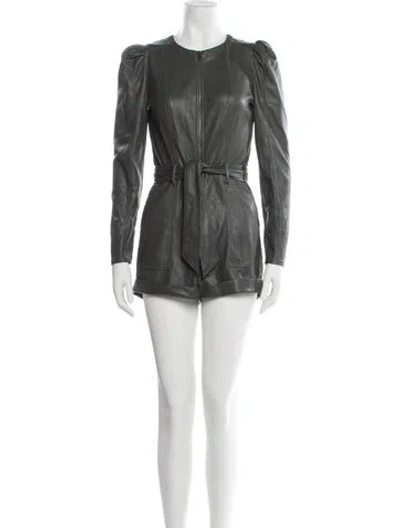 Pre-owned Saylor Crew Neck Romper In Grey