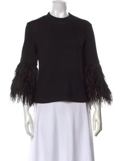 Pre-owned Saylor Crew Neck Short Sleeve Top In Black