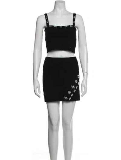 Pre-owned Saylor Crystal Embellishments Skirt Set In Black