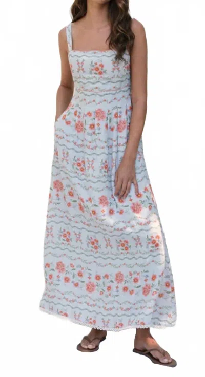 Saylor Delia Dress In Multi In Blue