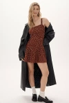 Saylor Drop-waist Flounced Mini Dress In Brown