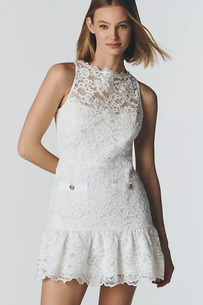 Saylor Drusilla Lace Drop-waist Mini Dress In White