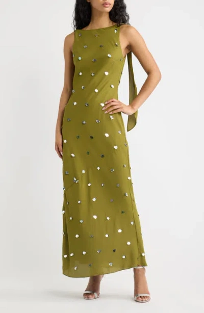 Saylor Elina Embellished Cocktail Dress In Green