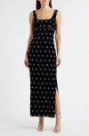 Saylor Emrys Beaded Sleeveless Maxi Dress In Black