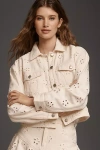 Saylor Eyelet Denim Jacket In Neutral