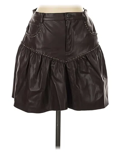 Pre-owned Saylor Faux Leather Skirt In Brown