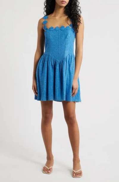 Saylor Finn Floral Sleeveless Sundress In Blue