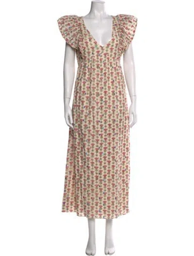 Pre-owned Saylor Floral Print Long Dress