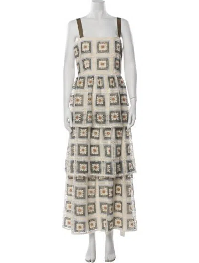 Pre-owned Saylor Floral Print Long Dress In Multicolor